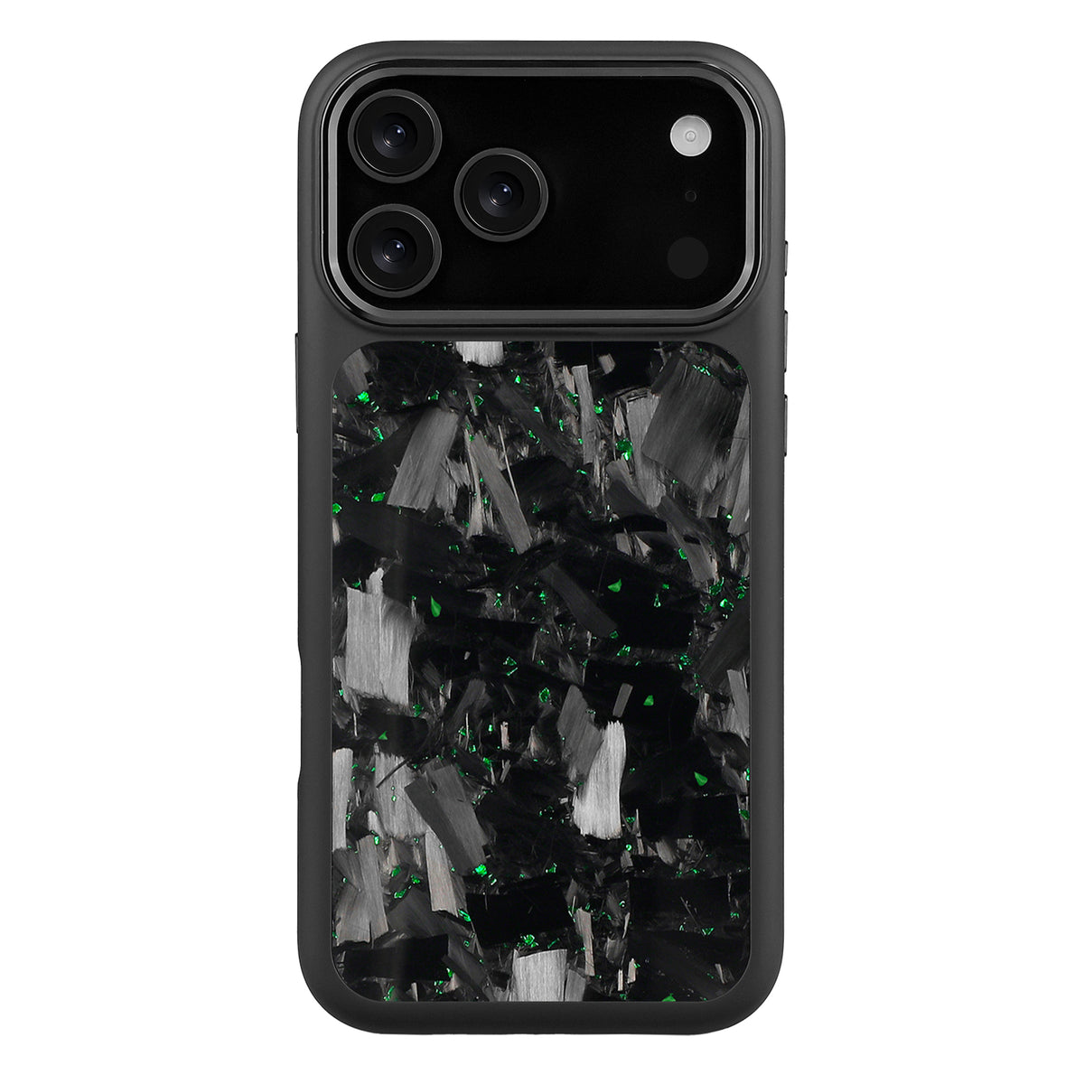 Black X Green Large Fragment | Forged Carbon Fiber | iPhone Case | HYBRID SERIES