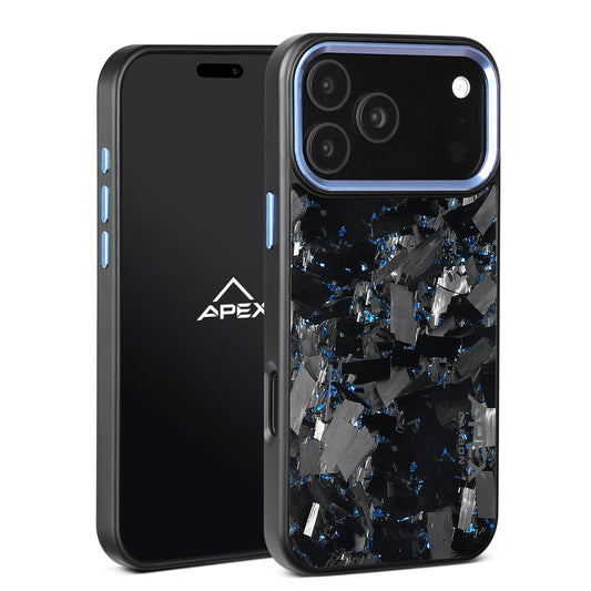 Blue Large Fragment  | Forged Carbon Fiber | iPhone Case | IMPACT SERIES 2.0