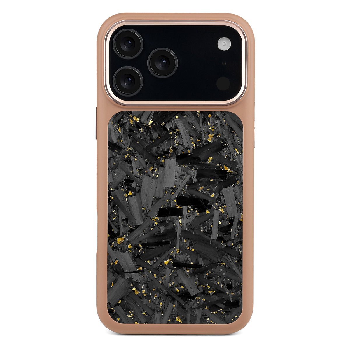 Brown X Gold Large Fragment | Forged Carbon Fiber | iPhone Case | HYBRID SERIES