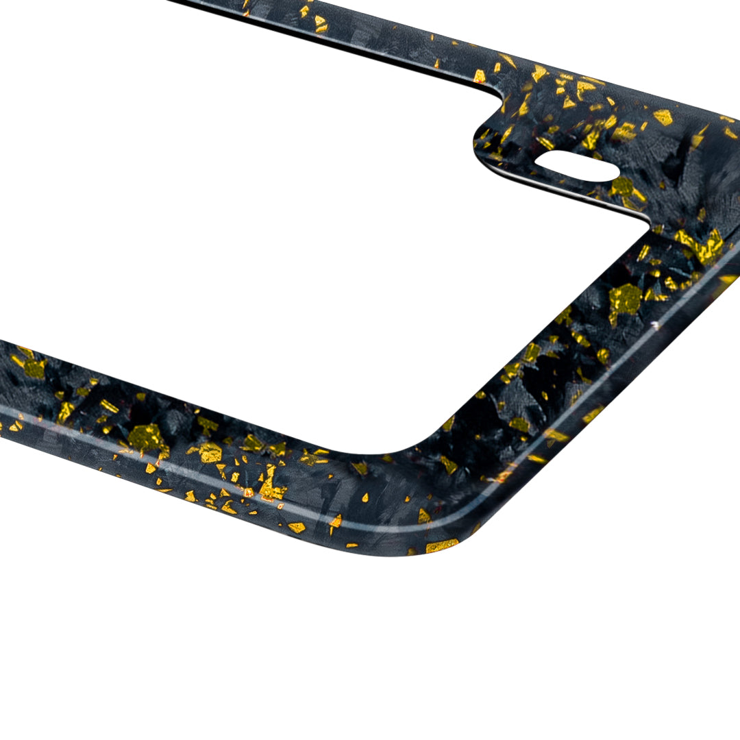Gold Fragment | Carbon Fiber Motorcycle License Plate Frame