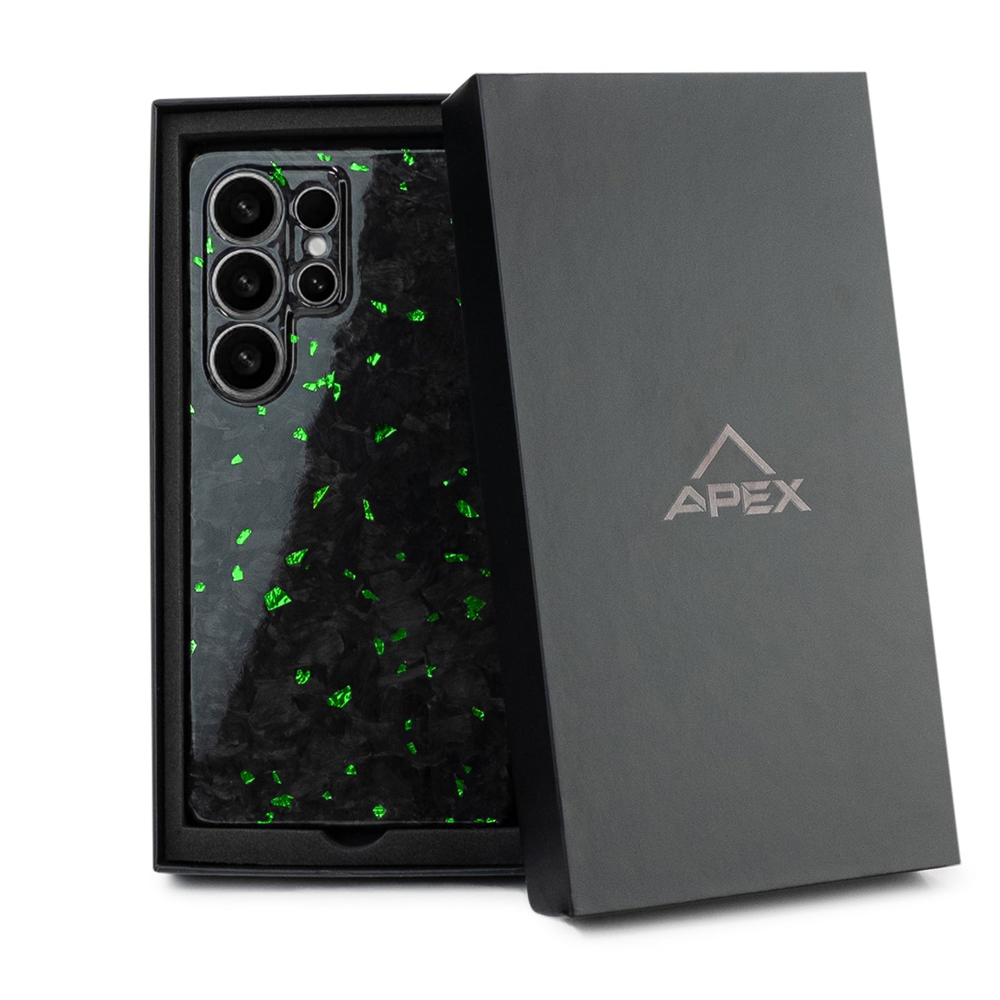 Green Fragment | Forged Carbon Fiber | Samsung Case | SQUELETON SERIES