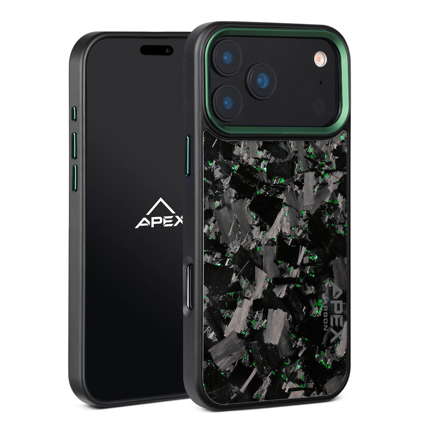 Green Large Fragment | Forged Carbon Fiber | iPhone Case | IMPACT SERIES 2.0