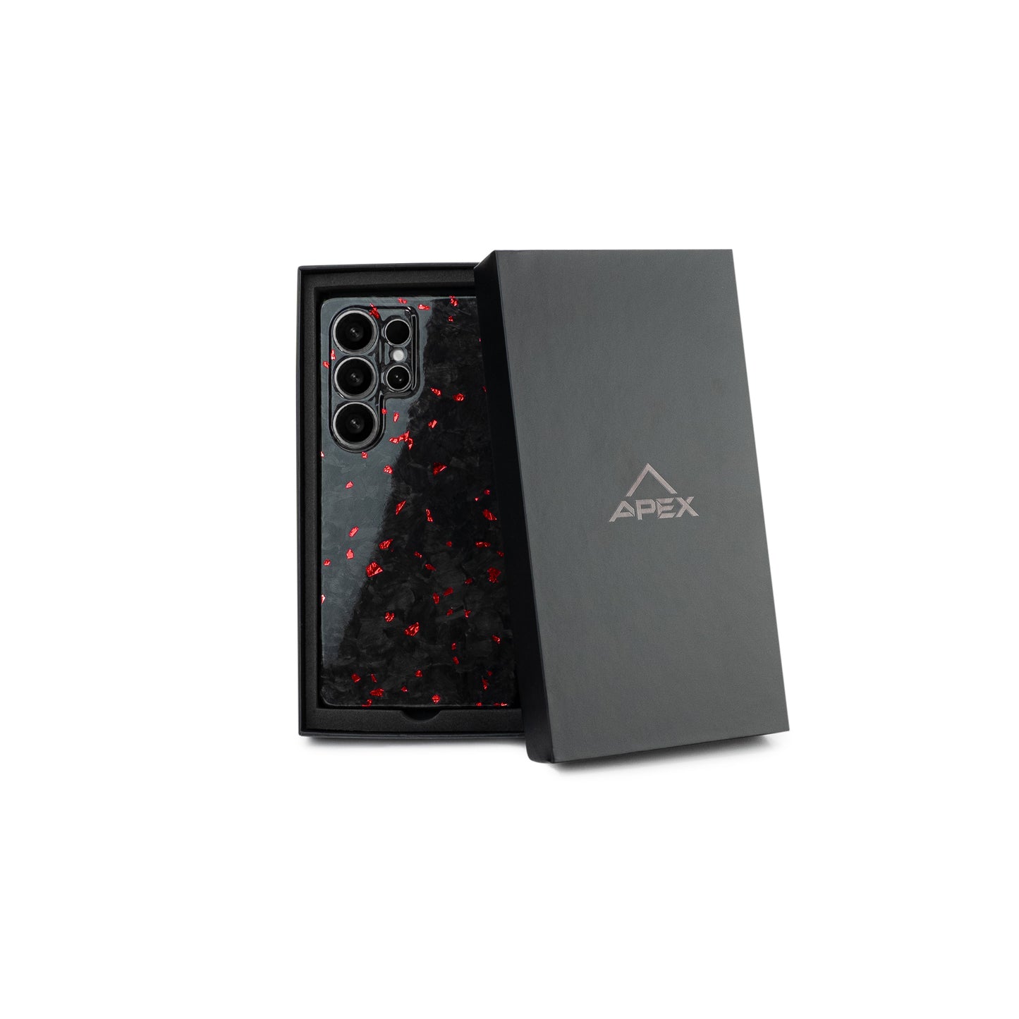 Red Fragment | Forged Carbon Fiber | Samsung Case | SQUELETON SERIES