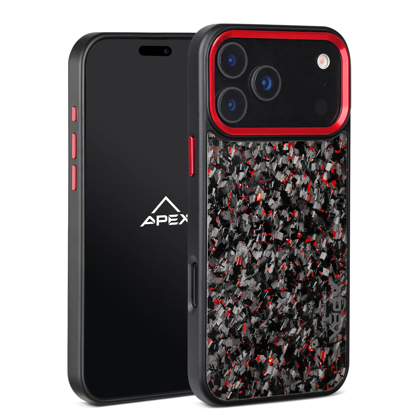 Red Fragment | Forged Carbon Fiber | iPhone Case | IMPACT SERIES 2.0