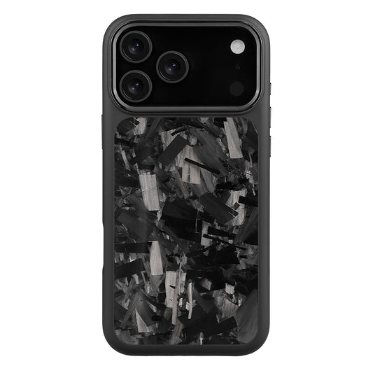 Black X Black Large Fragment | Forged Carbon Fiber | iPhone Case | HYBRID SERIES