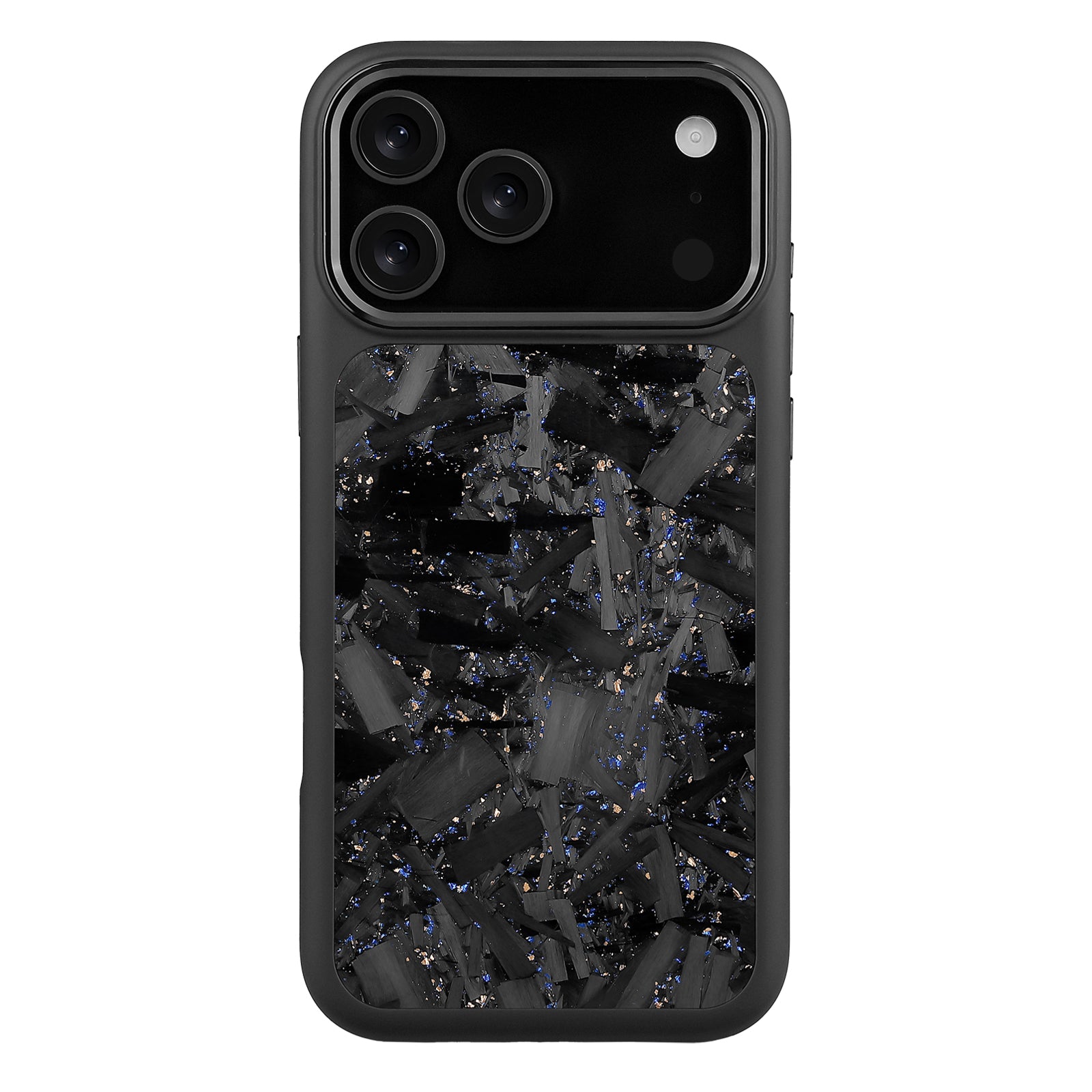 Black X Gold and Blue Large Fragment | Forged Carbon Fiber | iPhone Case | HYBRID SERIES