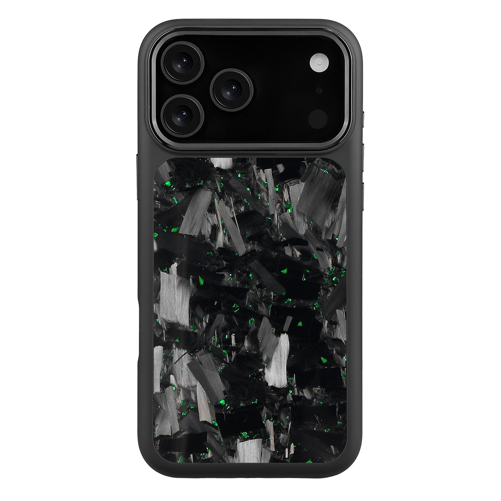 Black X Green Large Fragment | Forged Carbon Fiber | iPhone Case | HYBRID SERIES