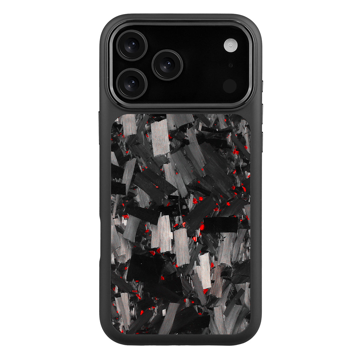 Black X Red Large Fragment | Forged Carbon Fiber | iPhone Case | HYBRID SERIES