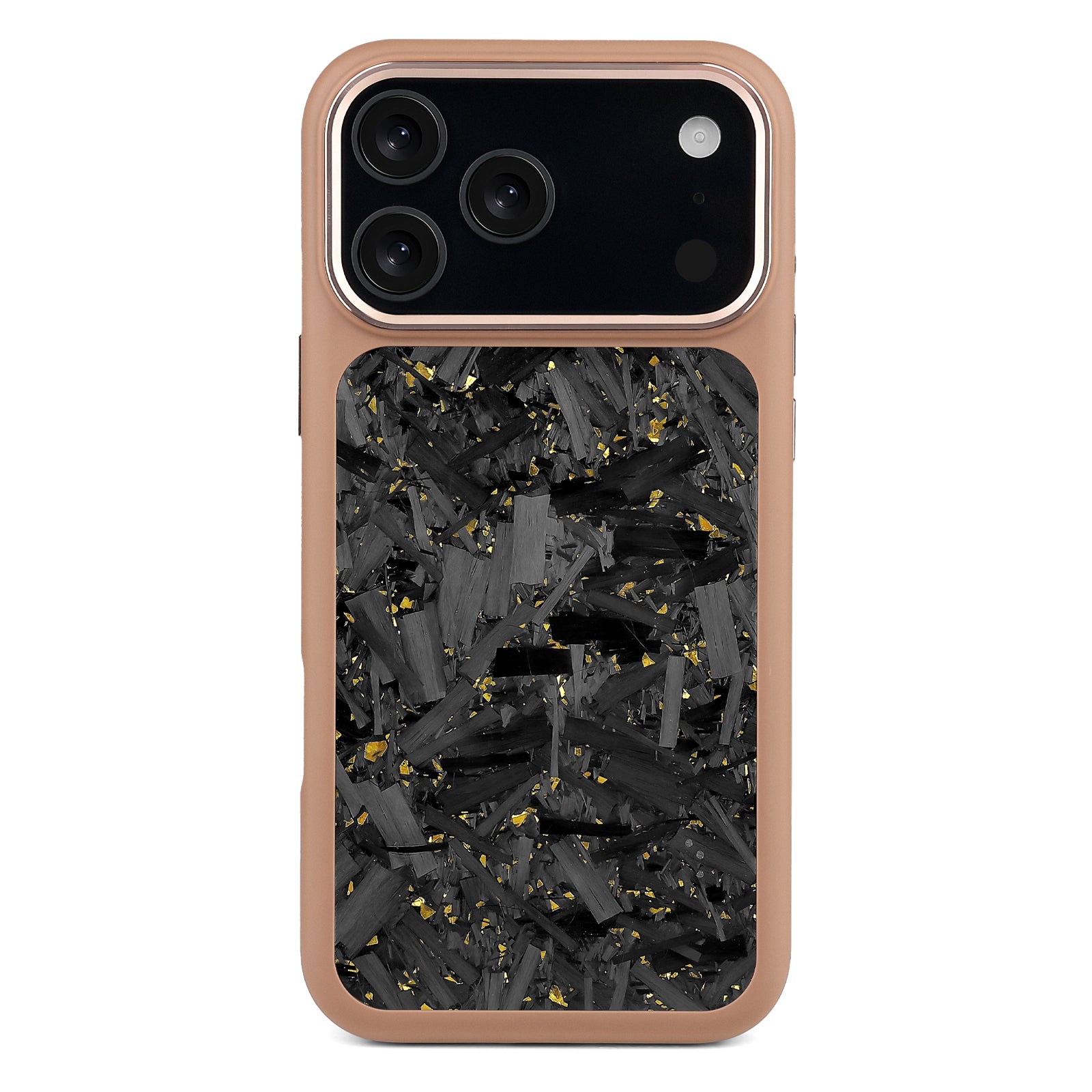 Brown X Gold Large Fragment | Forged Carbon Fiber | iPhone Case | HYBRID SERIES