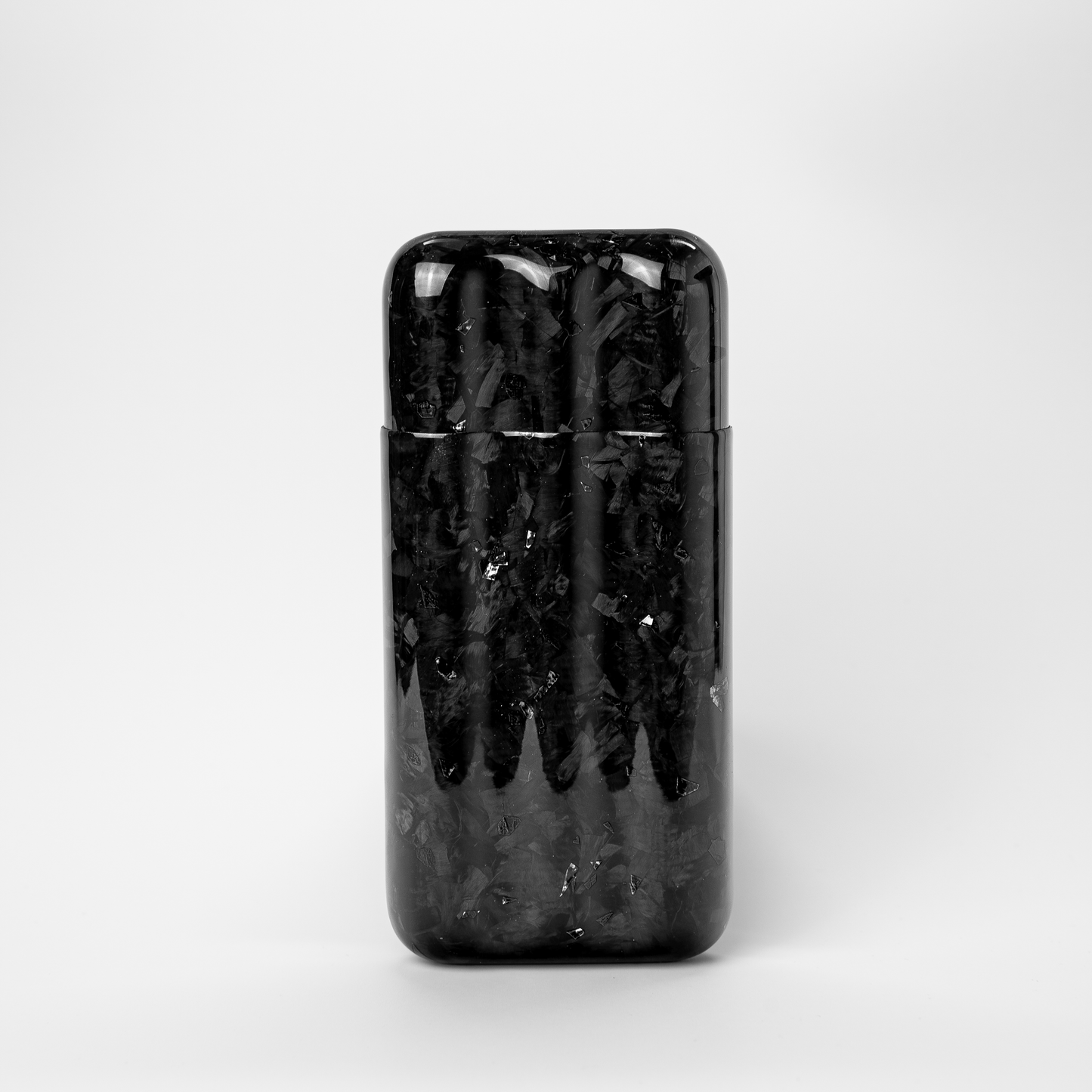 Black Fragment | Real Forged Carbon Fiber | 3 Tube Cigar Case