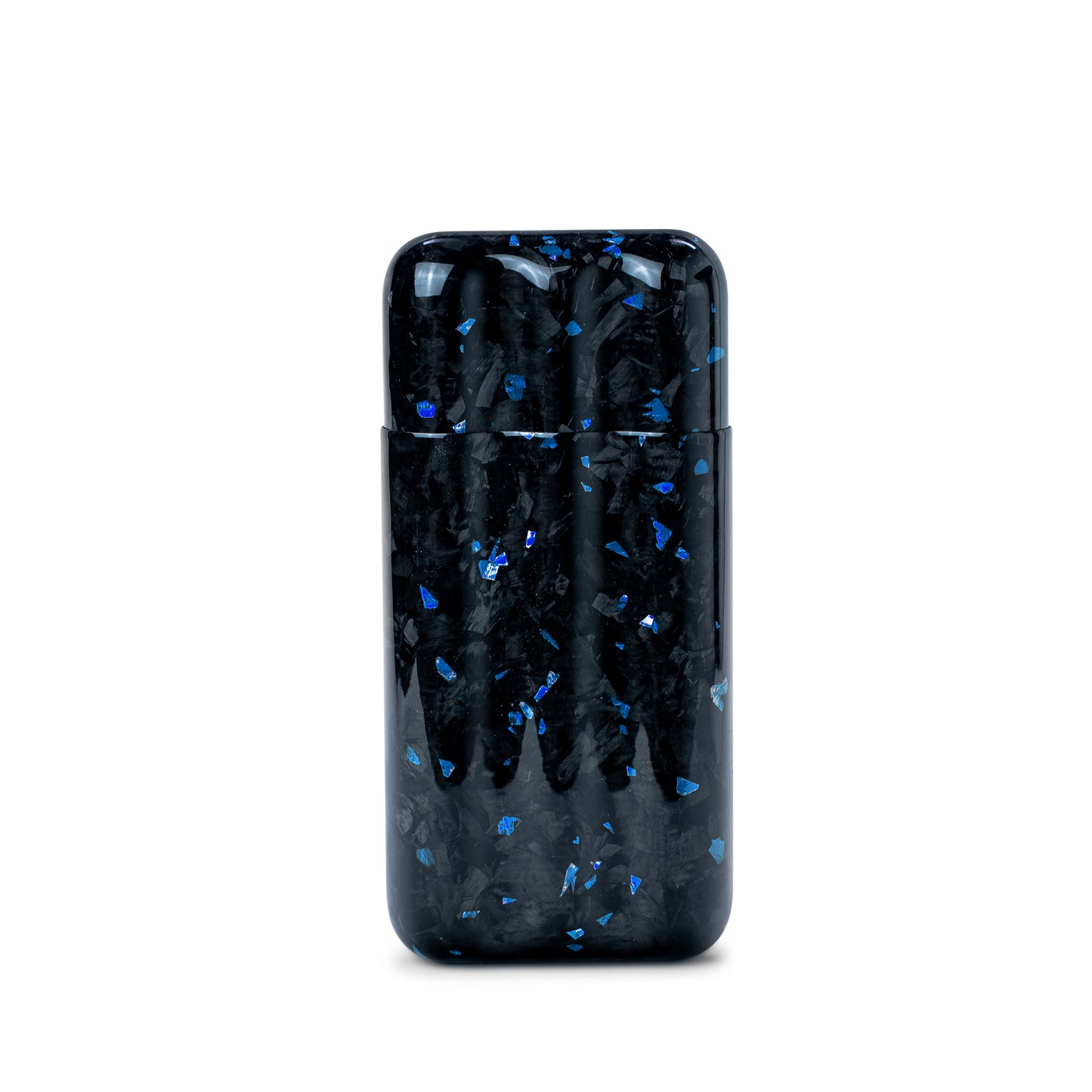 Blue Fragment | Real Forged Carbon Fiber | 3 Tube Cigar Case