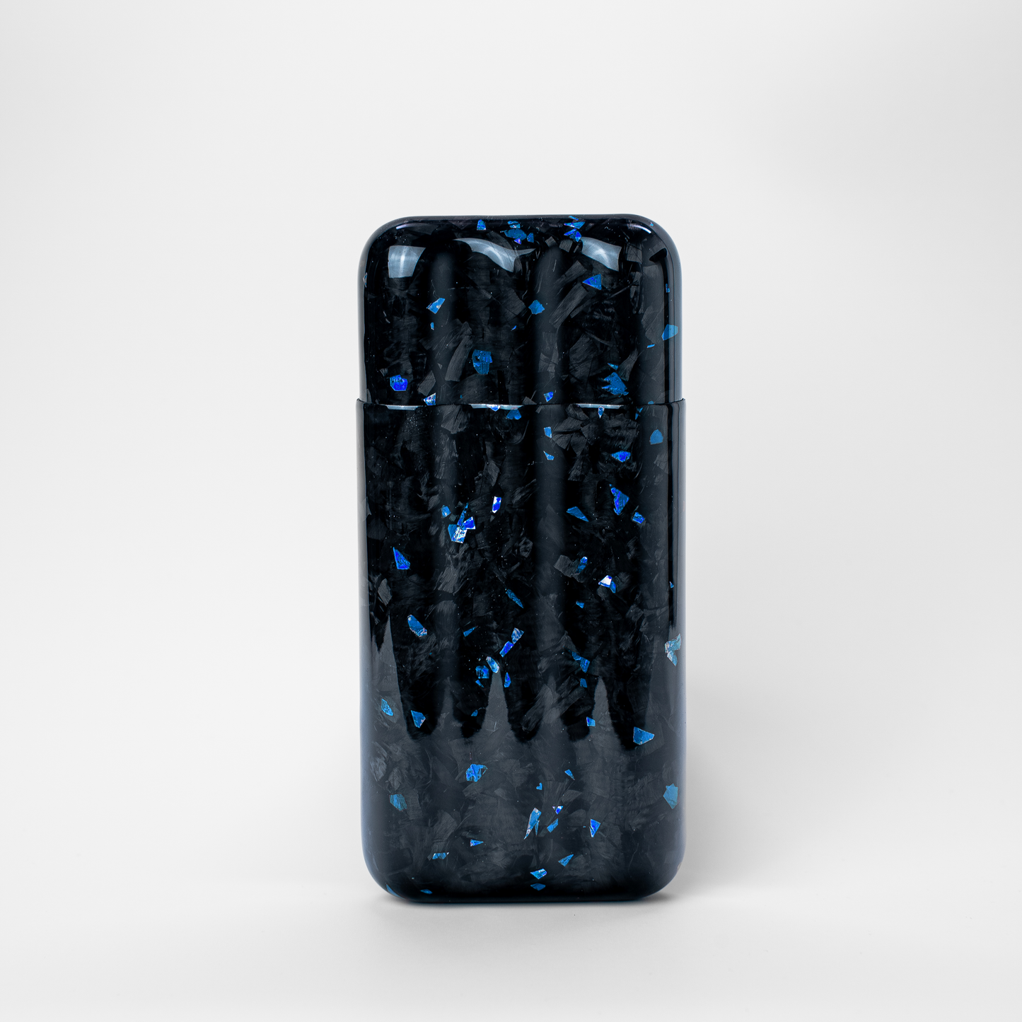 Blue Fragment | Real Forged Carbon Fiber | 3 Tube Cigar Case