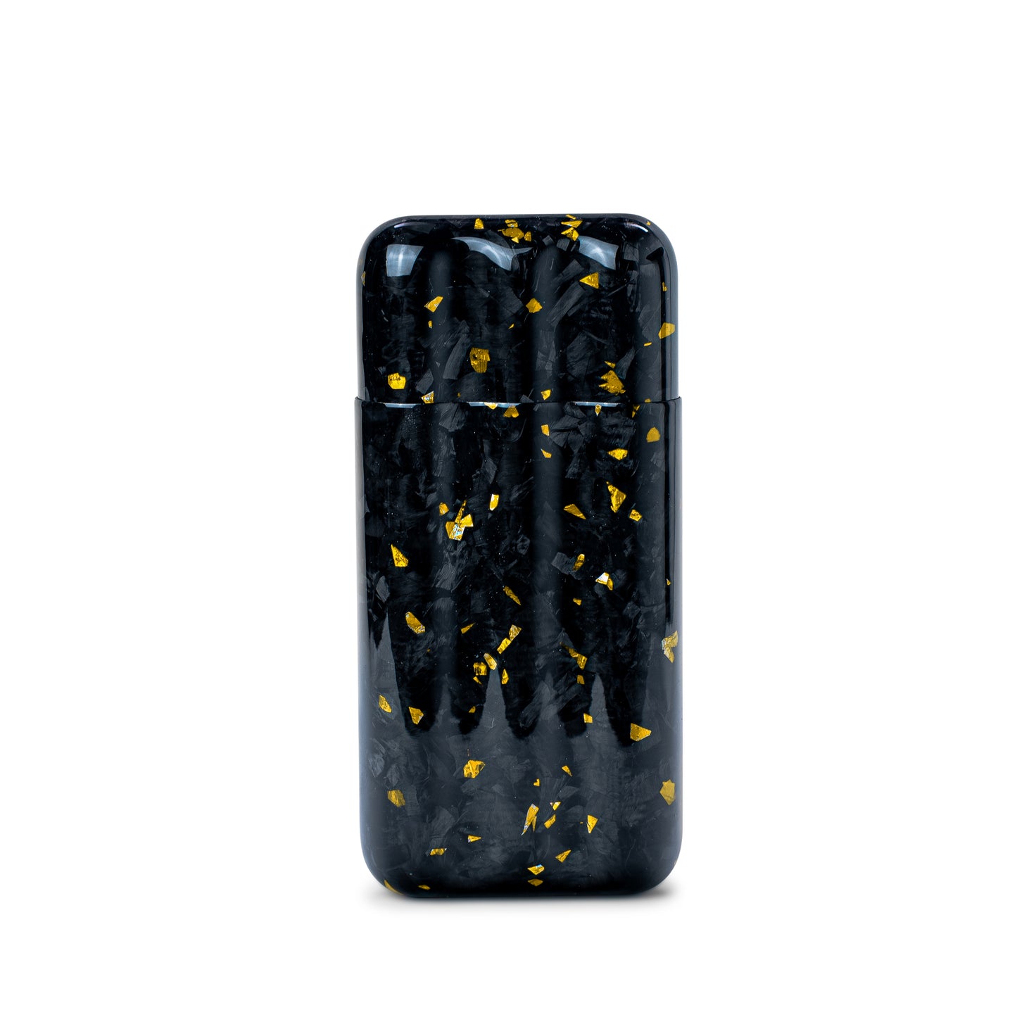 Gold Fragment | Real Forged Carbon Fiber | 3 Tube Cigar Case