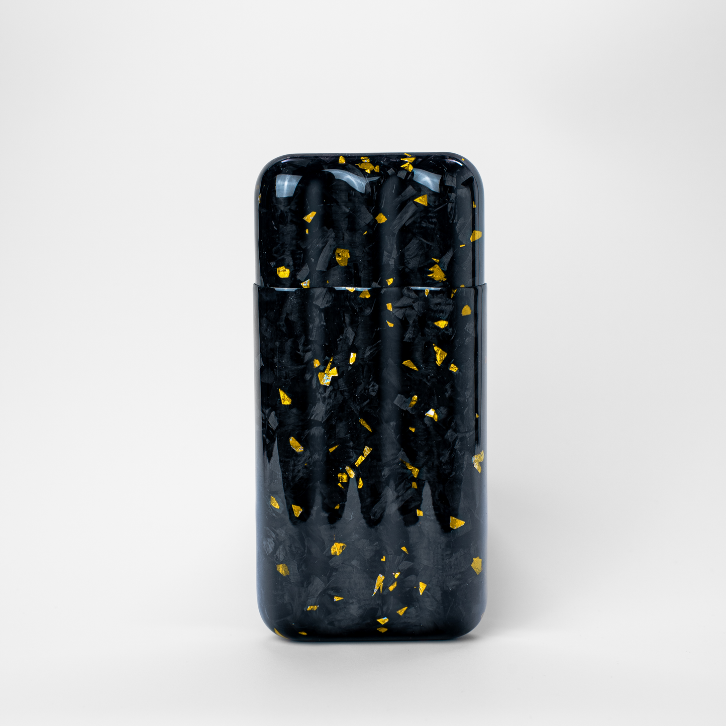 Gold Fragment | Real Forged Carbon Fiber | 3 Tube Cigar Case