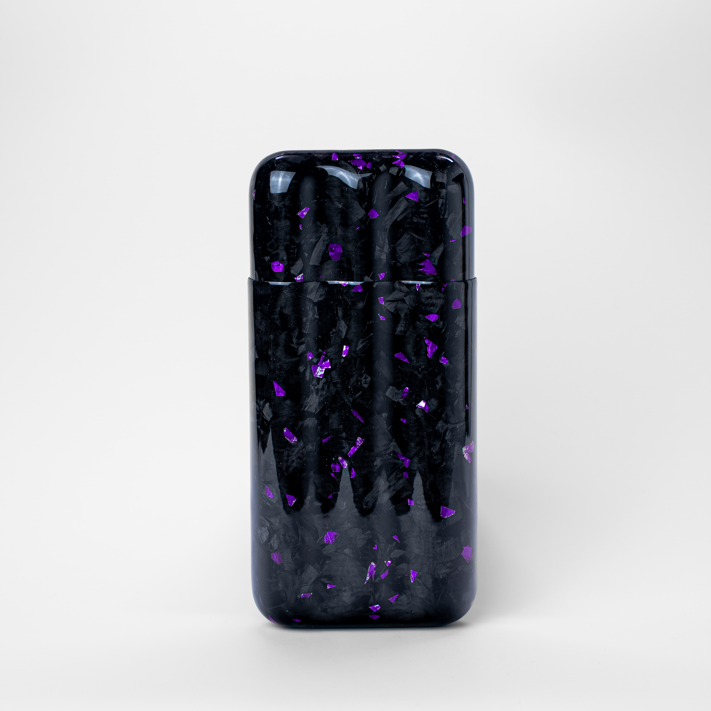 Purple Fragment | Real Forged Carbon Fiber | 3 Tube Cigar Case
