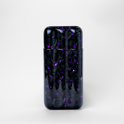 Purple Fragment | Real Forged Carbon Fiber | 3 Tube Cigar Case