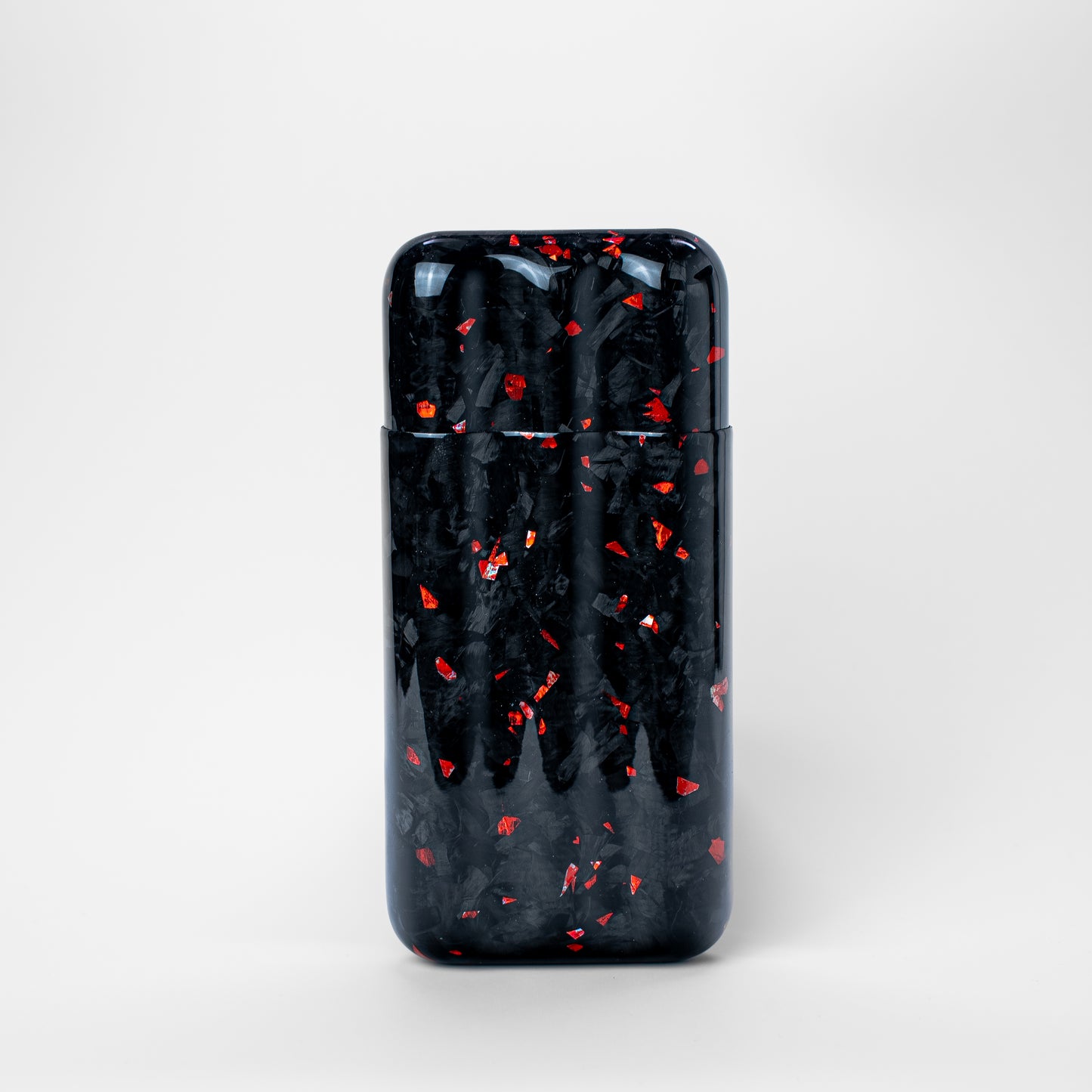Red Fragment | Real Forged Carbon Fiber | 3 Tube Cigar Case