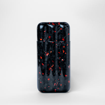Red Fragment | Real Forged Carbon Fiber | 3 Tube Cigar Case