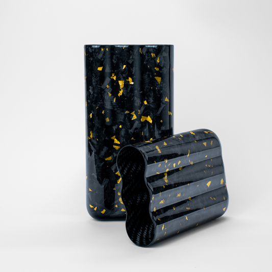 Gold Fragment | Real Forged Carbon Fiber | 3 Tube Cigar Case