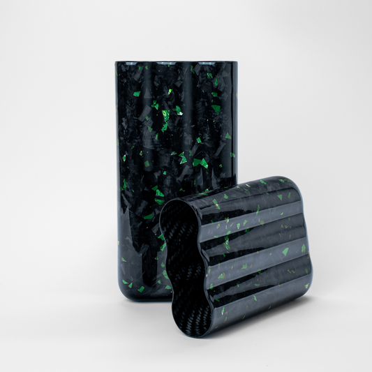 Green Fragment | Real Forged Carbon Fiber | 3 Tube Cigar Case