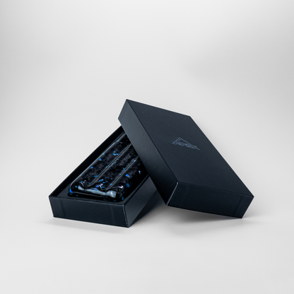 Blue Fragment | Real Forged Carbon Fiber | 3 Tube Cigar Case