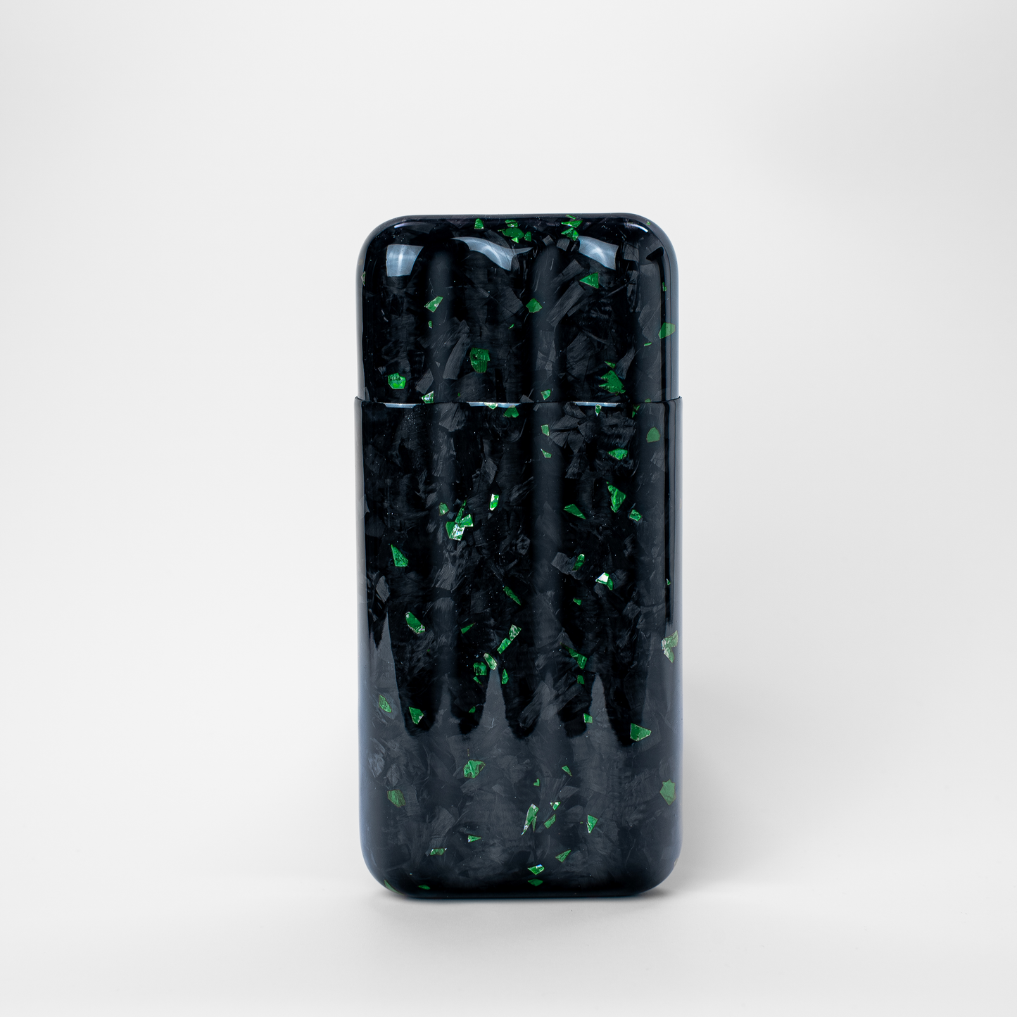 Green Fragment | Real Forged Carbon Fiber | 3 Tube Cigar Case