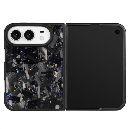 Gold&Blue Large Fragment Series | Forged Carbon Fiber | iPhone Case | IMPACT SERIES