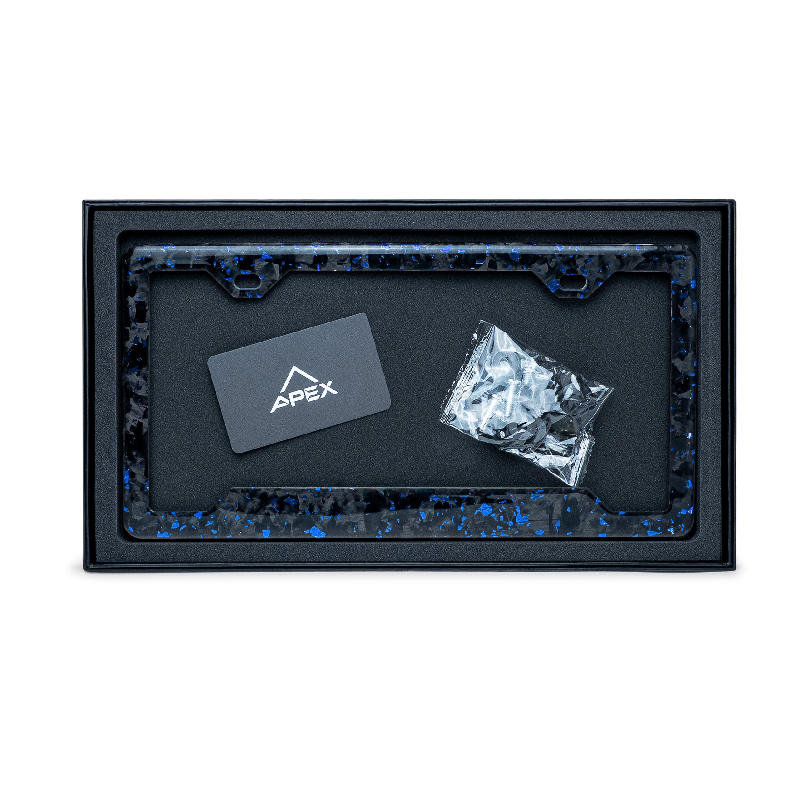 Blue Fragment | Forged Carbon Fiber Car License Plate Frame