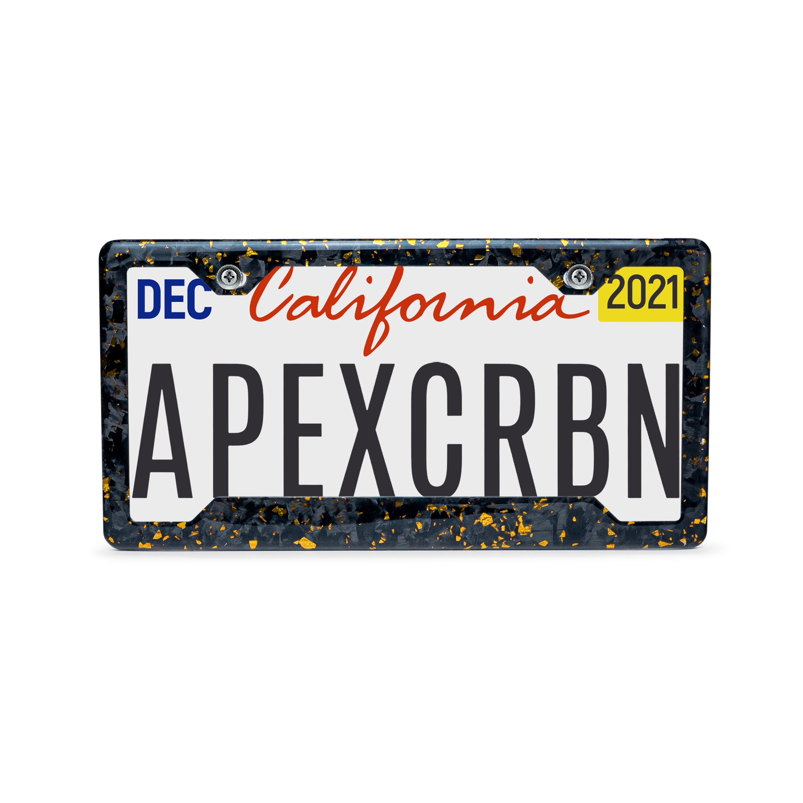 Gold Fragment | Forged Carbon Fiber Car License Plate Frame