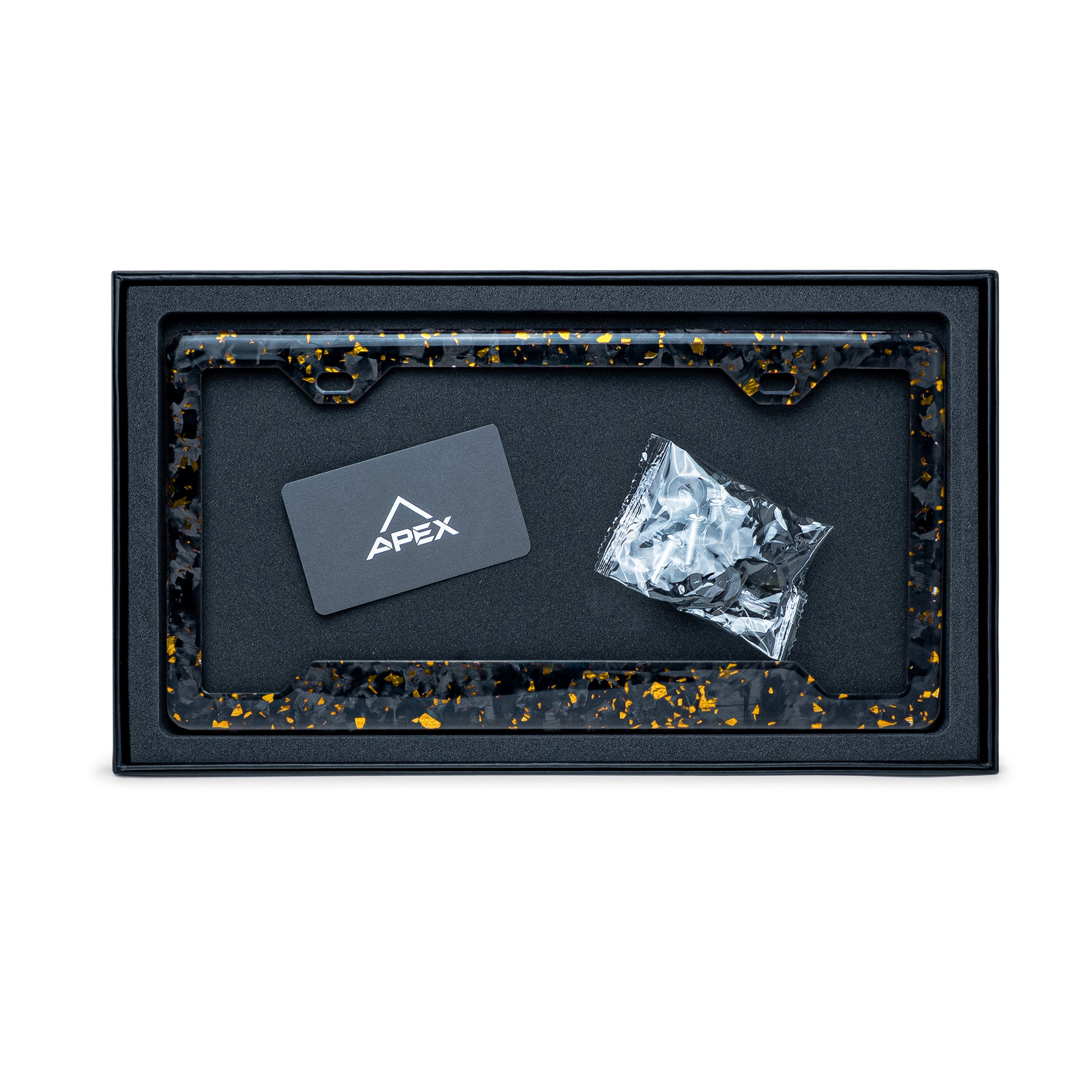 Gold Fragment | Forged Carbon Fiber Car License Plate Frame