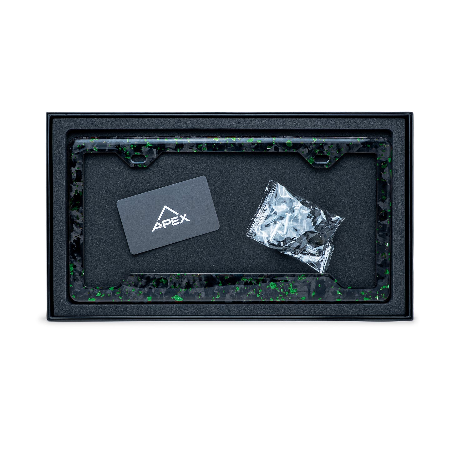 Green Fragment | Forged Carbon Fiber License Plate Frame