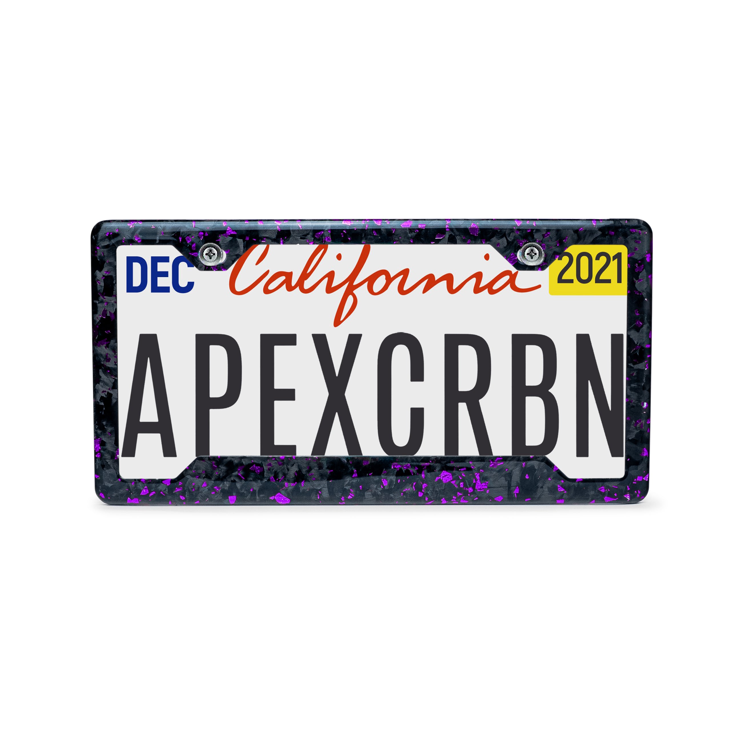 Purple Fragment | Forged Carbon Fiber Car License Plate Frame