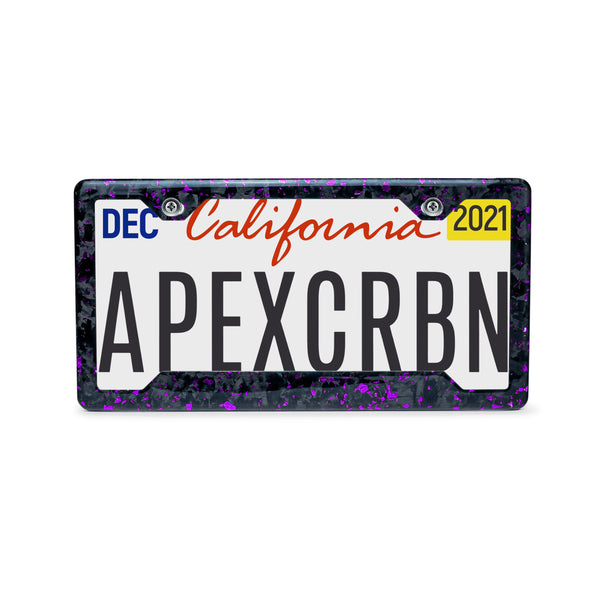 Purple Fragment | Forged Carbon Fiber Car License Plate Frame