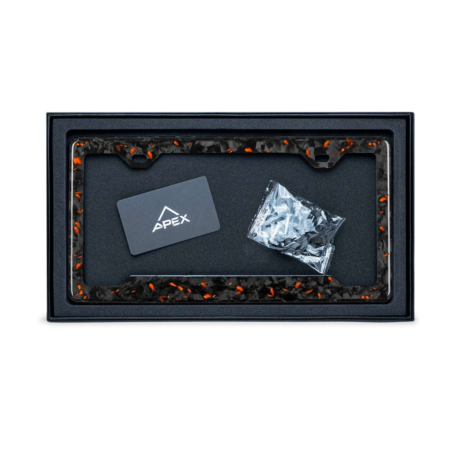 Orange Fragment | Forged Carbon Fiber Car License Plate Frame