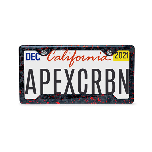 Red Fragment | Forged Carbon Fiber License Plate Frame