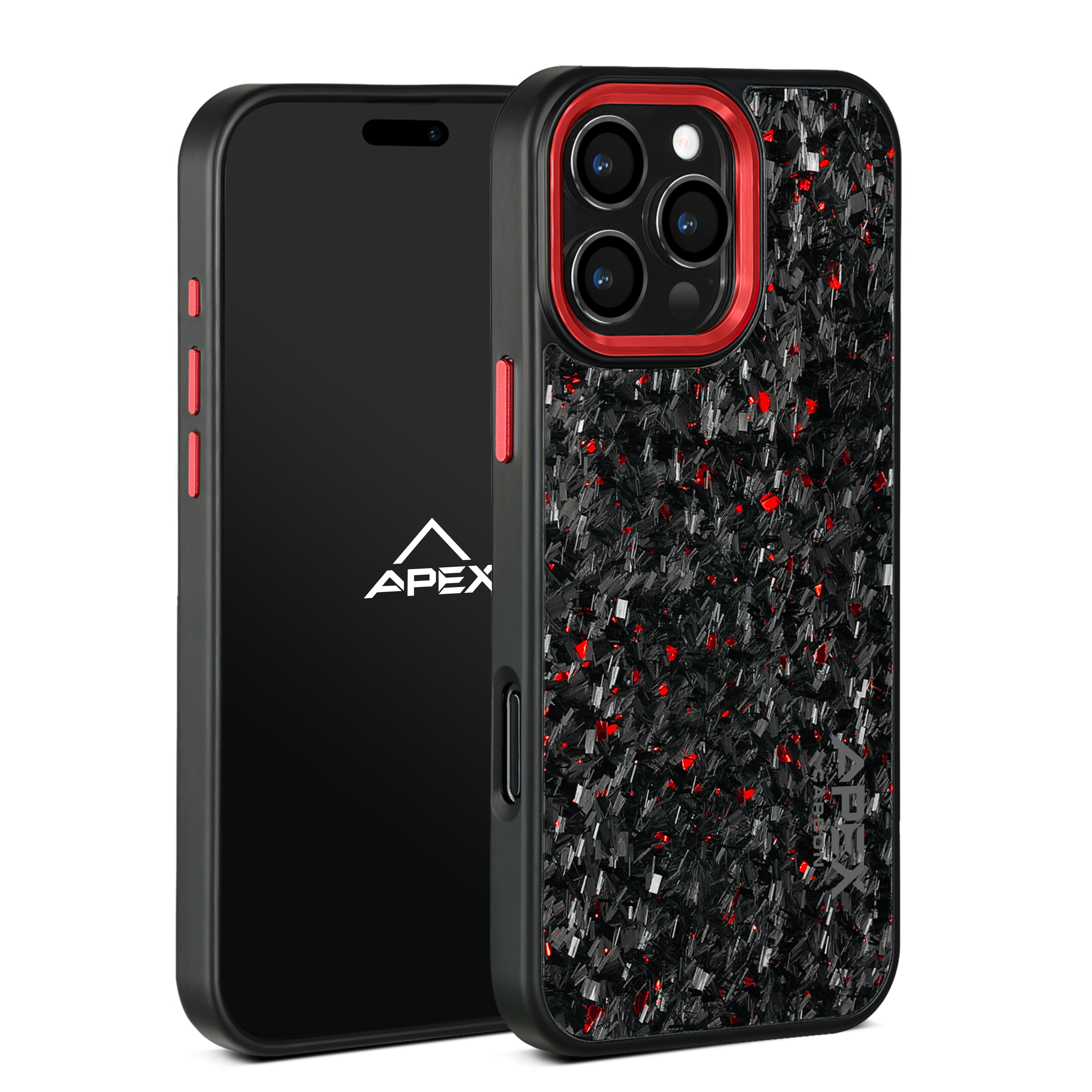 Red Fragment  | Forged Carbon Fiber | iPhone Case | IMPACT SERIES 2.0
