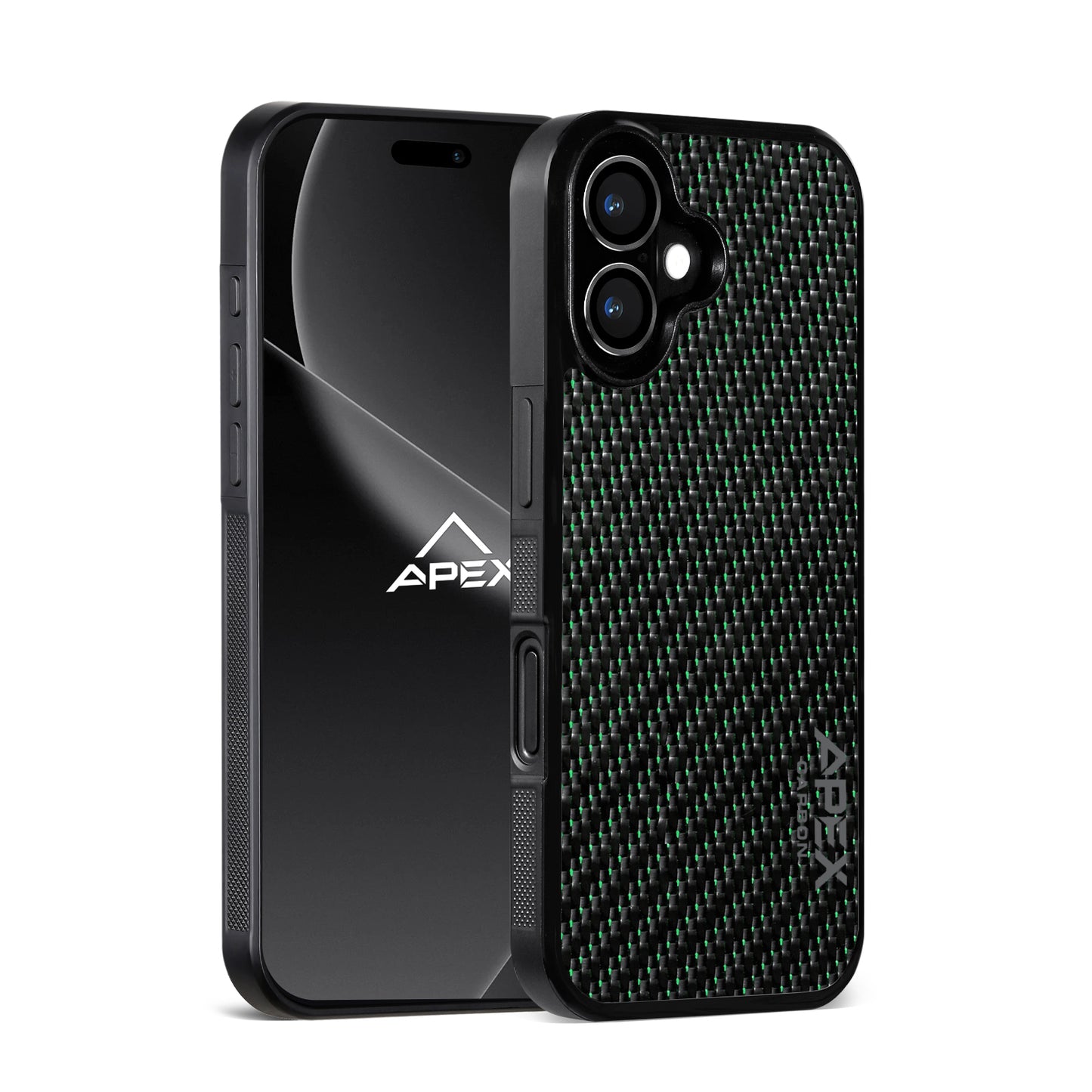 Carbon Fiber Green Lace| iPhone Case | IMPACT SERIES