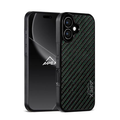Carbon Fiber Green Lace| iPhone Case | IMPACT SERIES