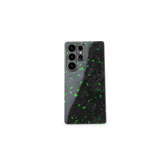 Green Fragment | Forged Carbon Fiber | Samsung Case | SQUELETON SERIES