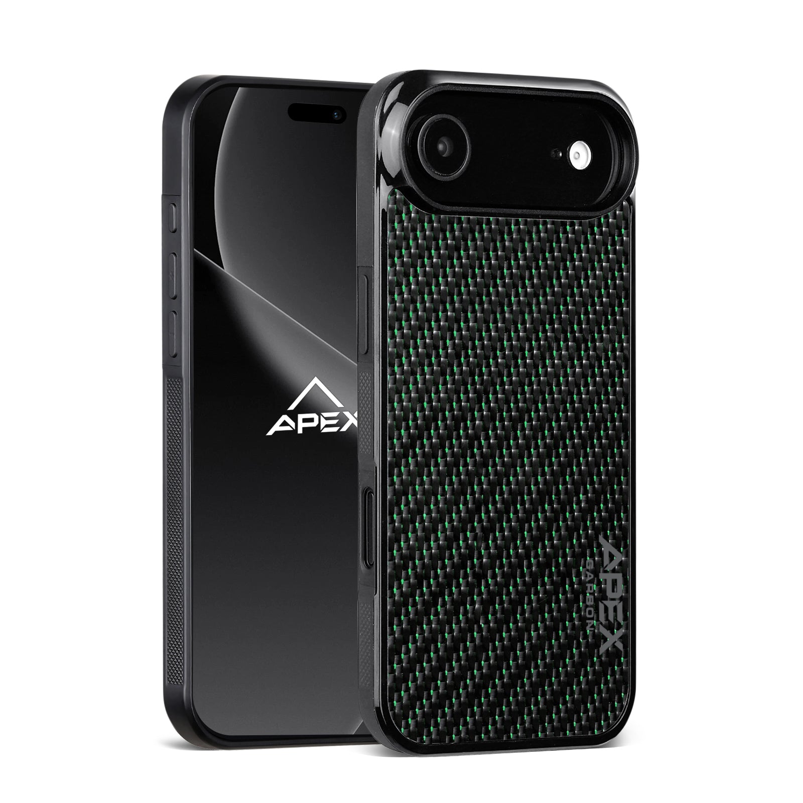 Carbon Fiber Green Lace| iPhone Case | IMPACT SERIES