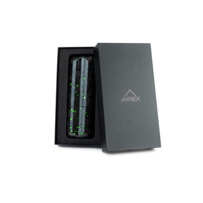 Green Fragment | Real Forged Carbon Fiber | 2 Tube Cigar Case
