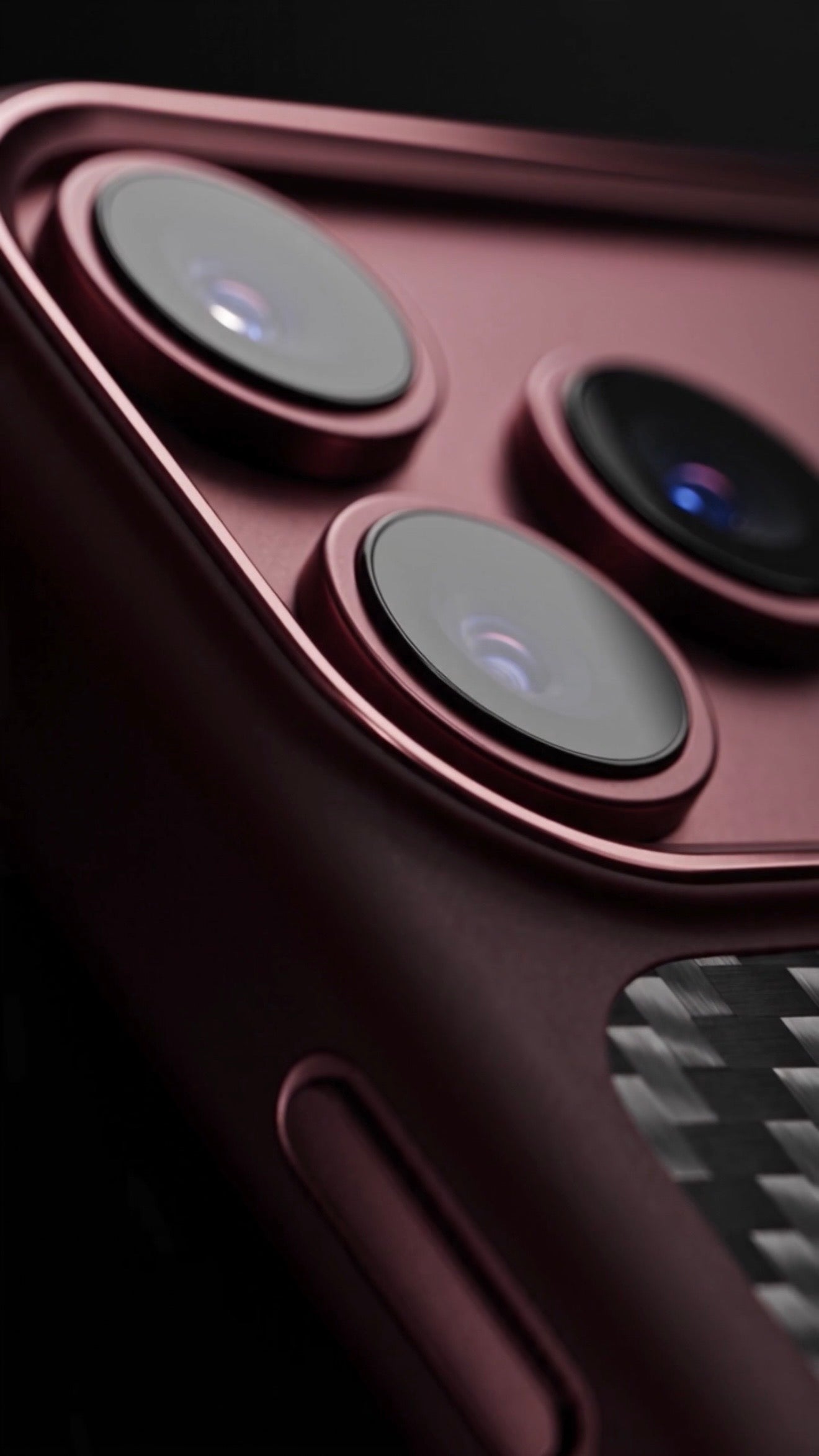 Burgundy X Carbon Fiber Lace | iPhone Case | HYBRID SERIES