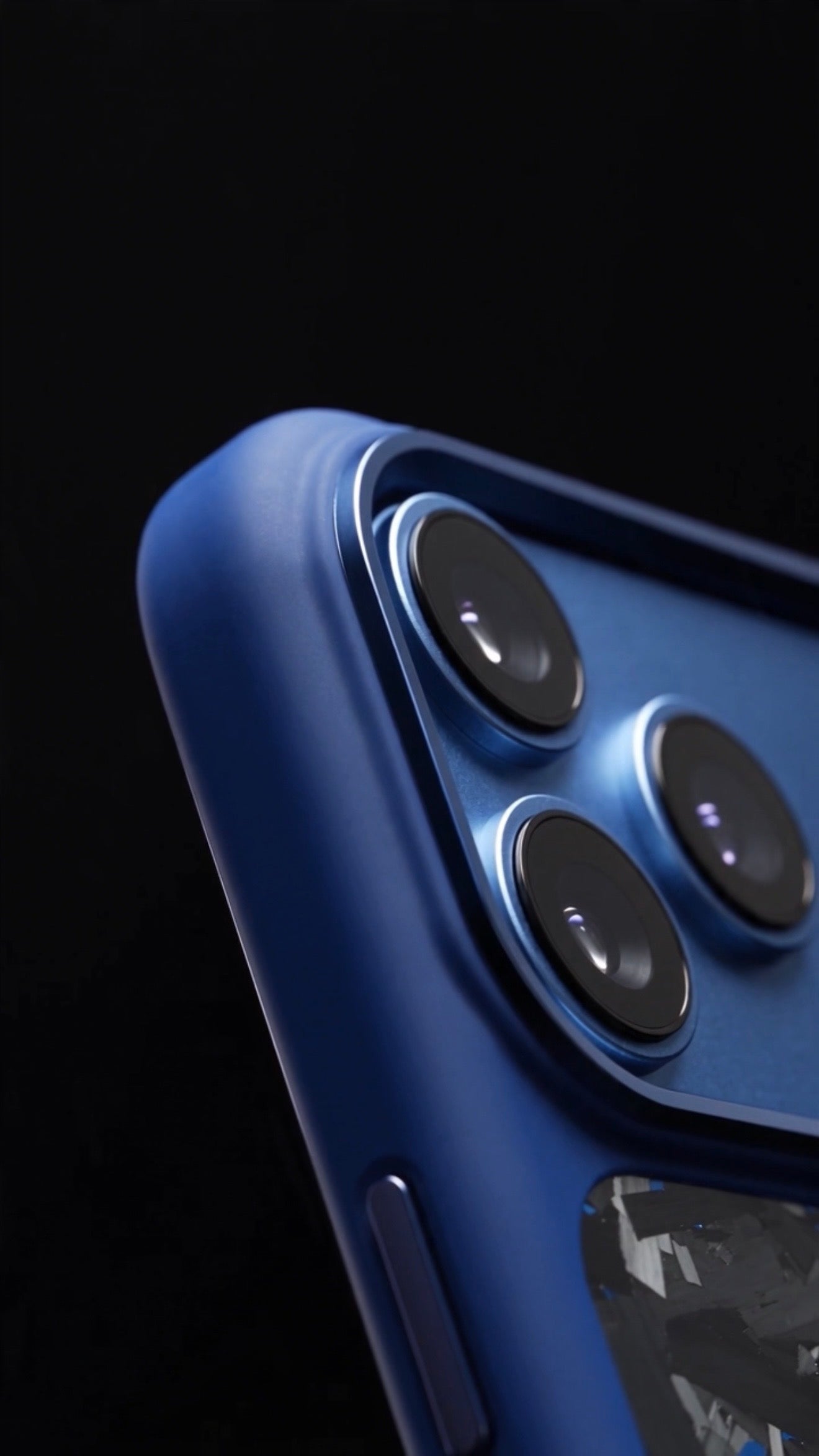 Dark Blue X Blue Large Fragment | Forged Carbon Fiber | iPhone Case | HYBRID SERIES