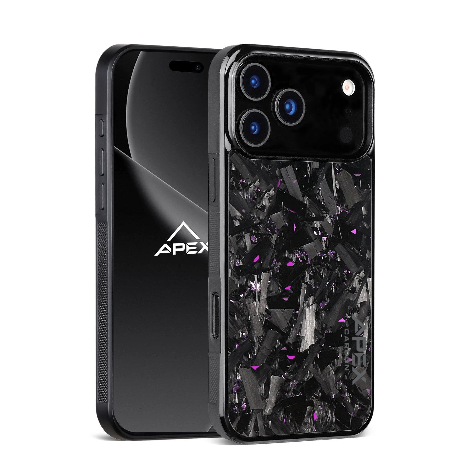 Purple Large Fragment Series | Forged Carbon Fiber | iPhone Case | IMPACT SERIES