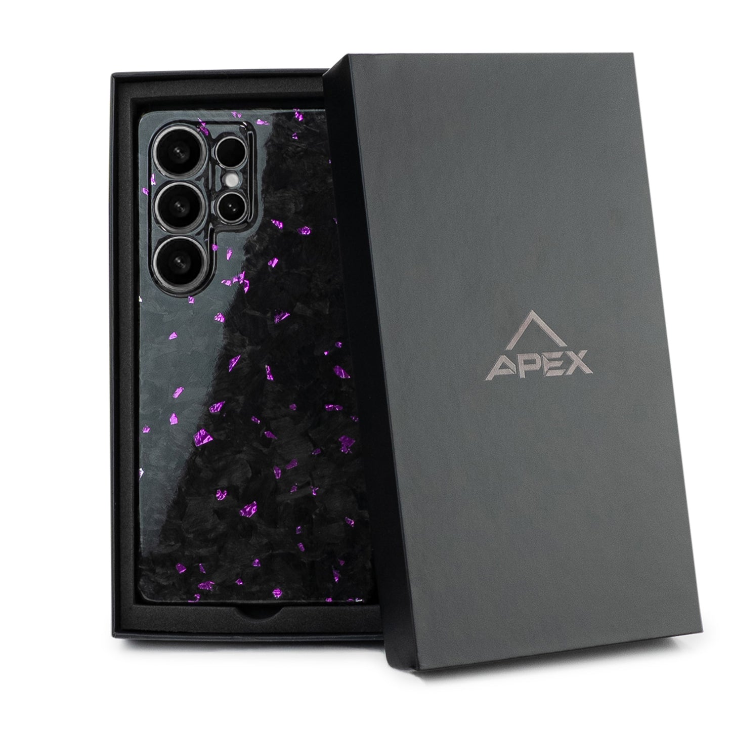 Purple Fragment | Forged Carbon Fiber | Samsung Case | SQUELETON SERIES