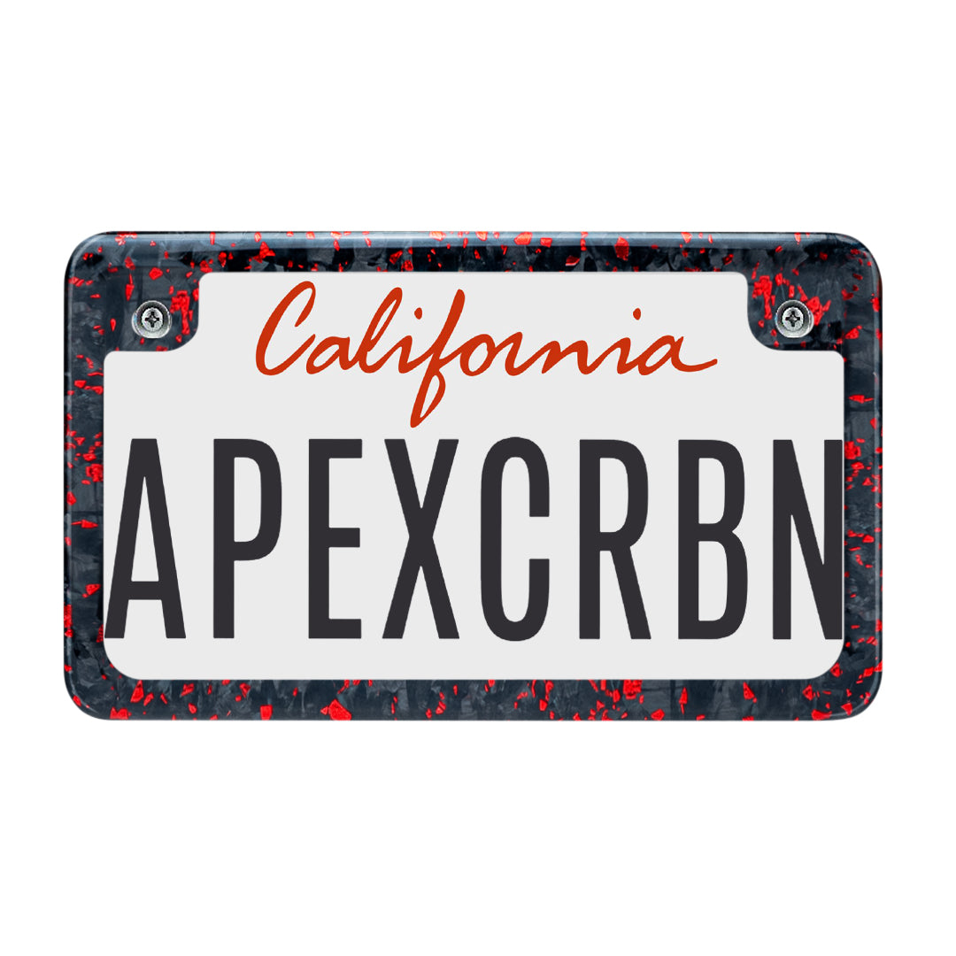 Red Fragment | Carbon Fiber Motorcycle License Plate Frame