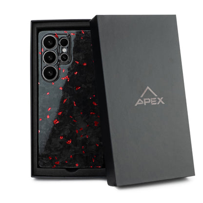 Red Fragment | Forged Carbon Fiber | Samsung Case | SQUELETON SERIES